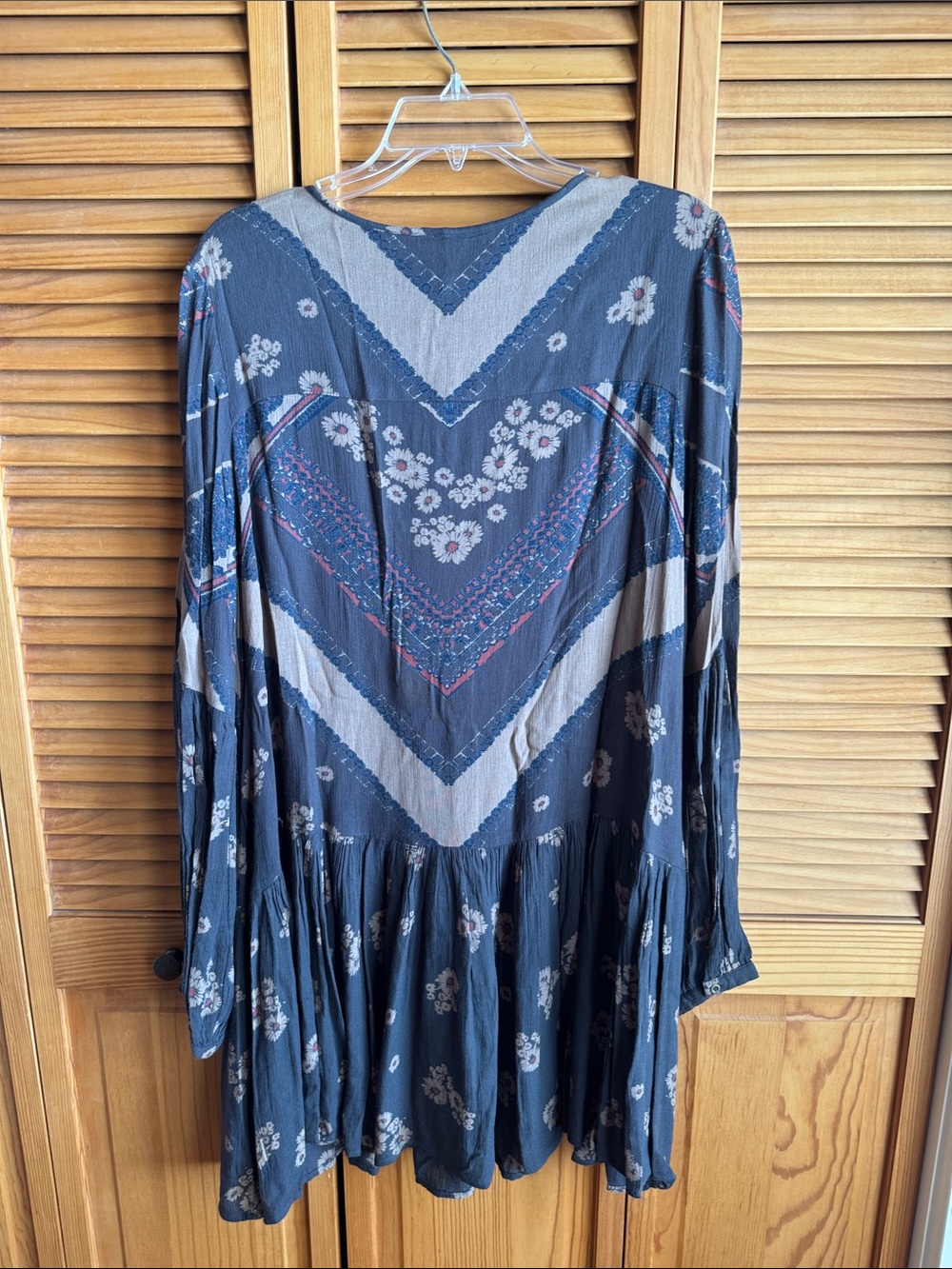 FREE PEOPLE Boho Floral Button-Front Midi Dress Dark Brown - Picture 7 of 12